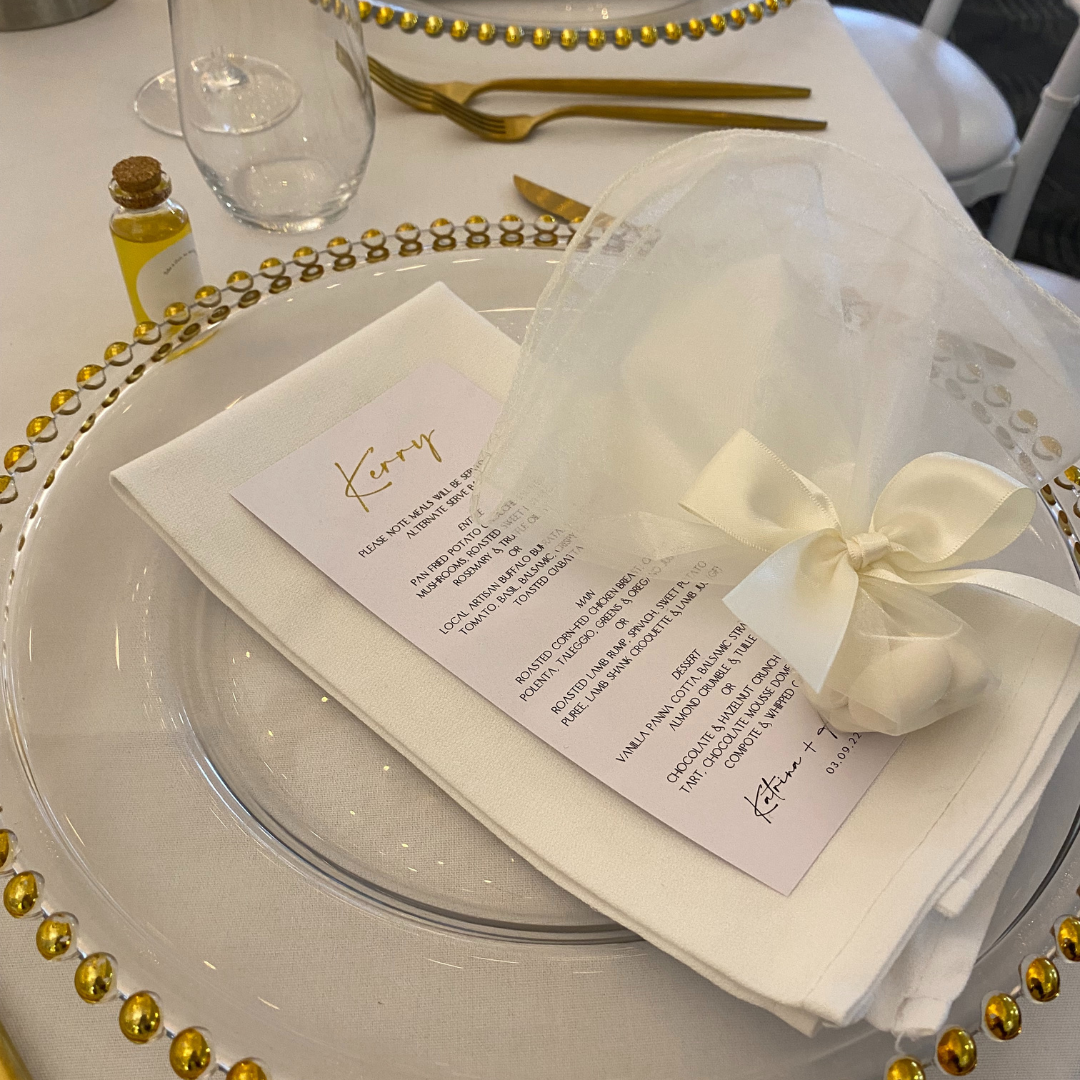 Personalised Wedding Menu with Foil