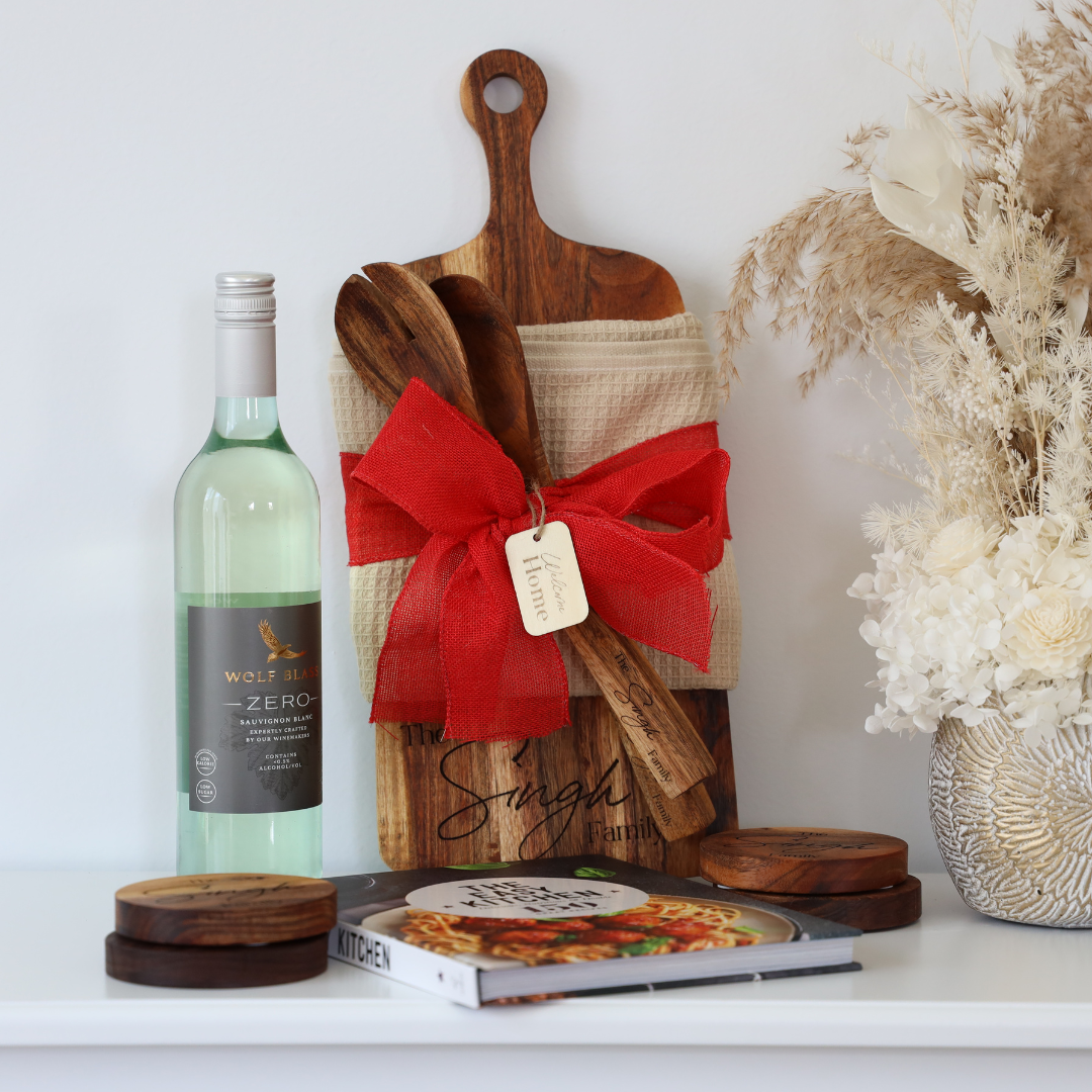 Natural Serving Board Deluxe Gift Set