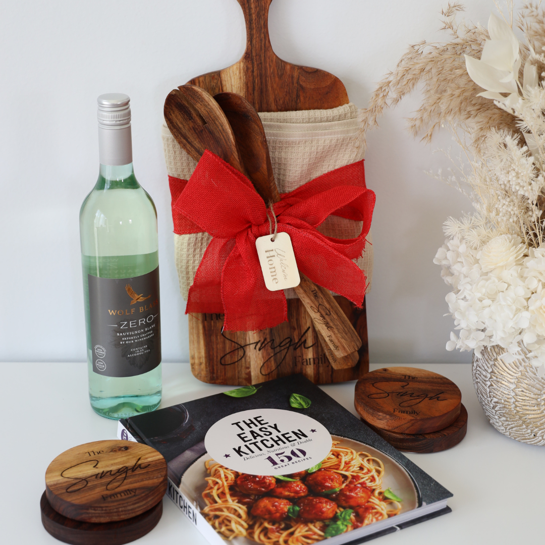 Natural Serving Board Deluxe Gift Set