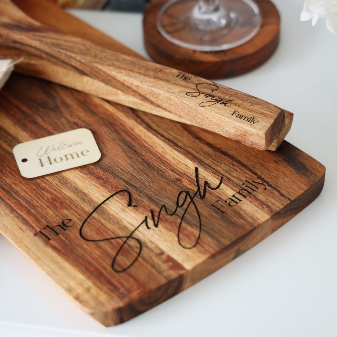 Natural Serving Board Deluxe Gift Set